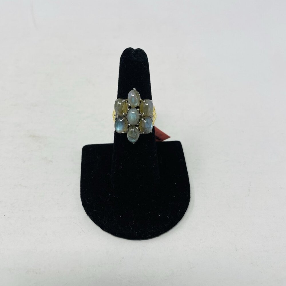 Shop LC Malagasy Labradorite/White Topaz Size 6 Sterling Silver Ring 5166‎